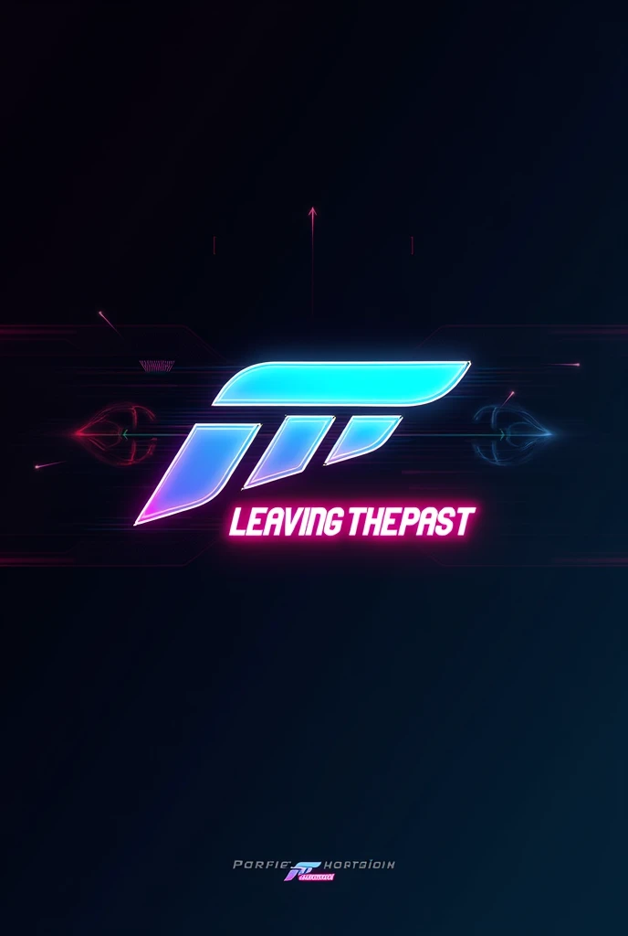 create LTP logo with LeavingThePast sentence below the LTP logo, using forza horizon theme modern style