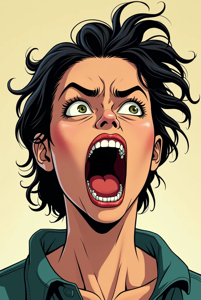 lady screaming, animated for a comic