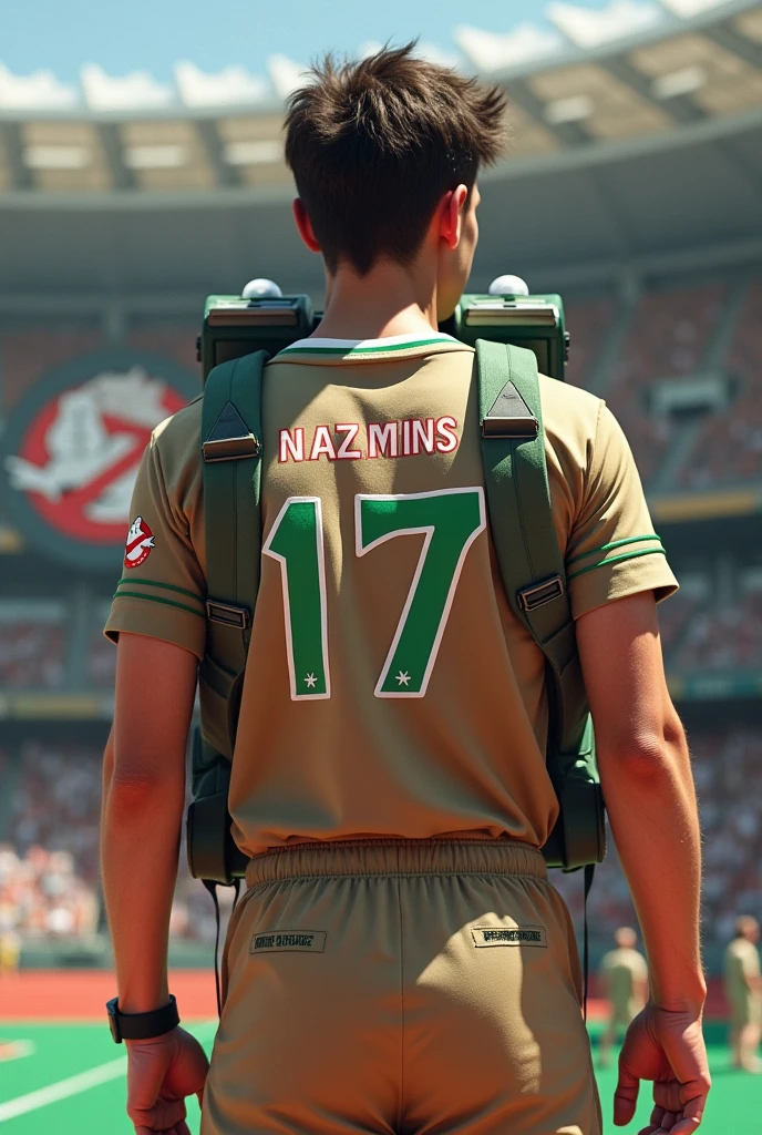 Make me a shirt for the Ghostbusters themed Olympics that has the number of the XVII promotion on the front, how would they look?