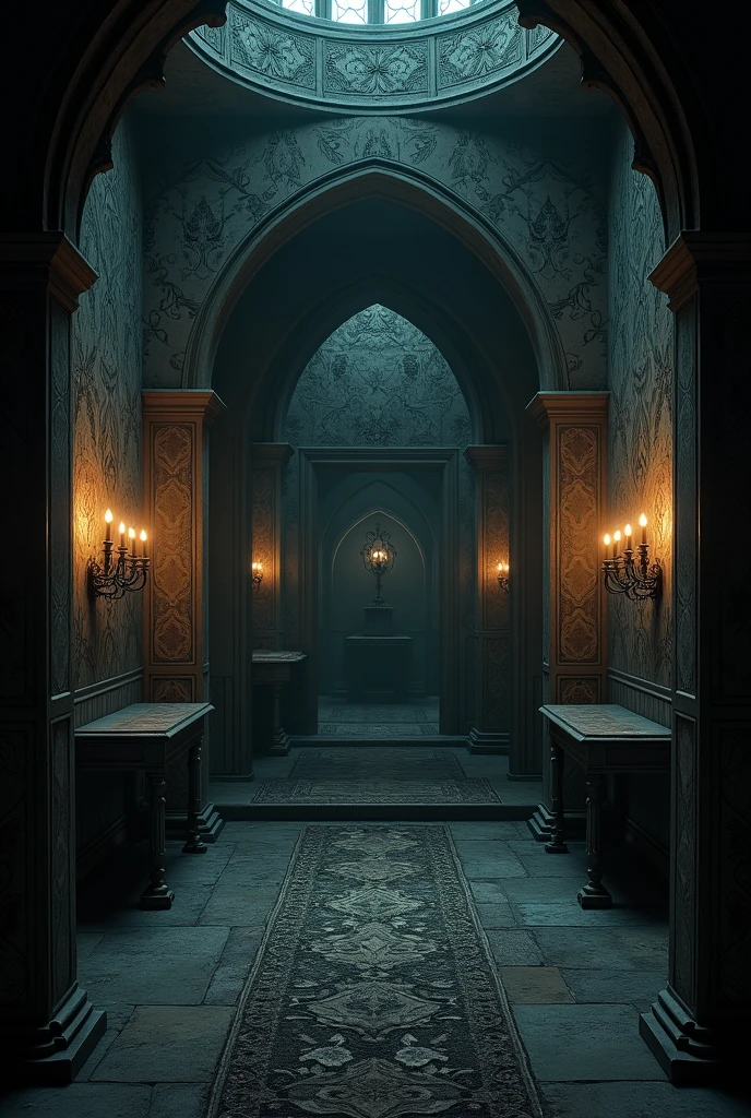 A medieval room dark ghotic aesthetic wallpaper