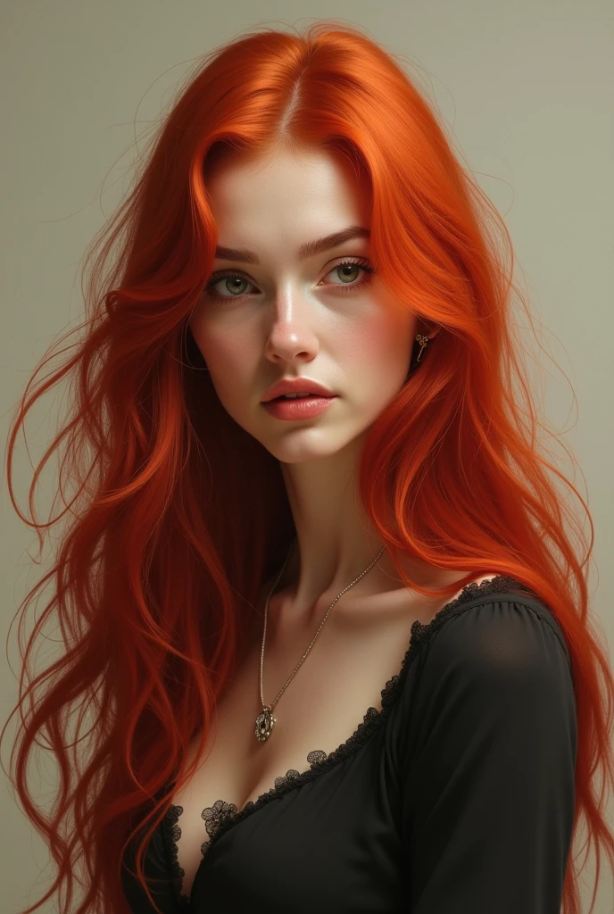 Woman with red hair reaching mid-back