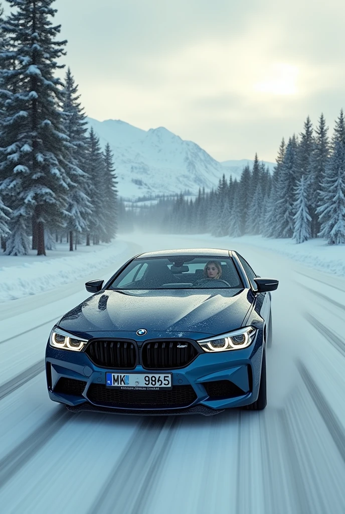 Megan Fox in Russia drives a BMW