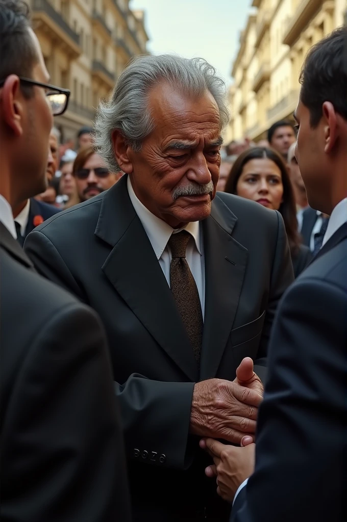 Create an image of President Lula feeling unwell in public 