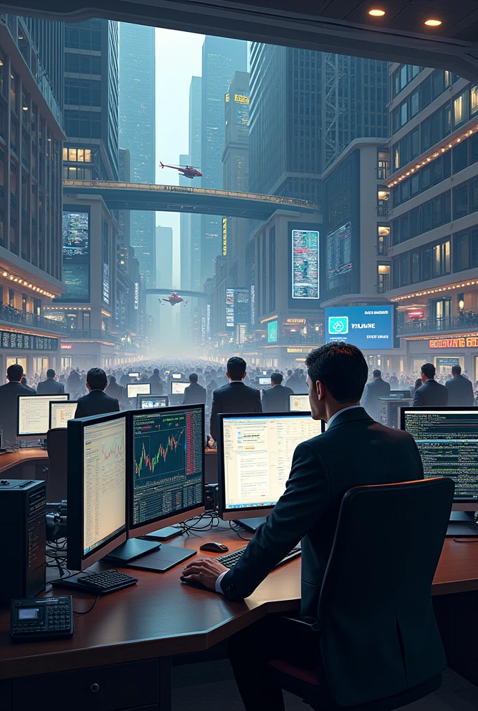 Mafieu +bourse + trading + tableau + grand bureau + telephone + metatrading + heliport