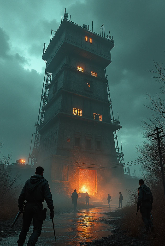 The Discovery at the Tower Upon reaching the communication tower, we meet a group of scientists trying to understand the origin of the virus. one of them, a virologist named Dr.. Silva, explains that the virus was created in a laboratory and accidentally escaped. He believes the tower could be the key to finding a cure.. however, the tower is constantly attacked by hordes of infected. Agent needed to defend her while Dr.. Silva works on a vaccine.
The tower was a maze of corridors and rooms. Dr.'s team. Silva worked tirelessly in a makeshift laboratory. Suddenly, the alarms sounded. A horde of infected approached the tower walls. Ruan took his weapon and prepared for battle. yo, with the axe in hand, accompanied him. The fight was intense, but you managed to repel the attackers. At the end of the day, exhausted, we looked at the sky. The hope of a better future still shone in our eyes.