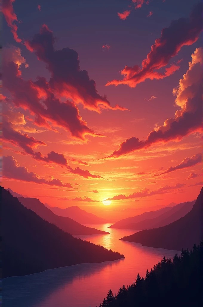 Generates an image of a sunset