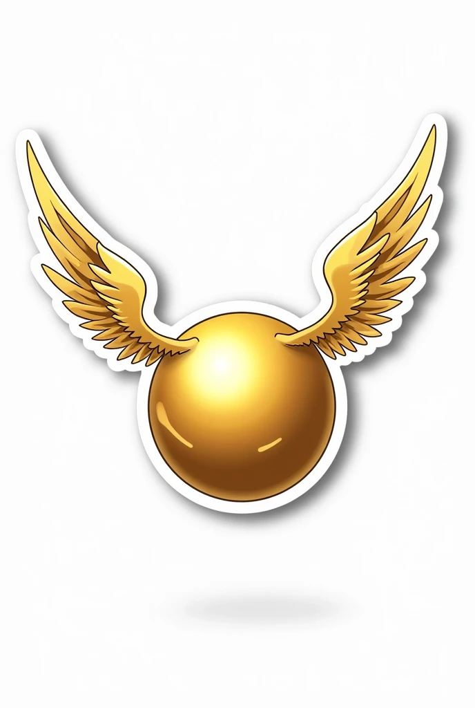 Golden Snitch from the Wizarding World of Harry Potter, anime style, photo with white borders, sticker style