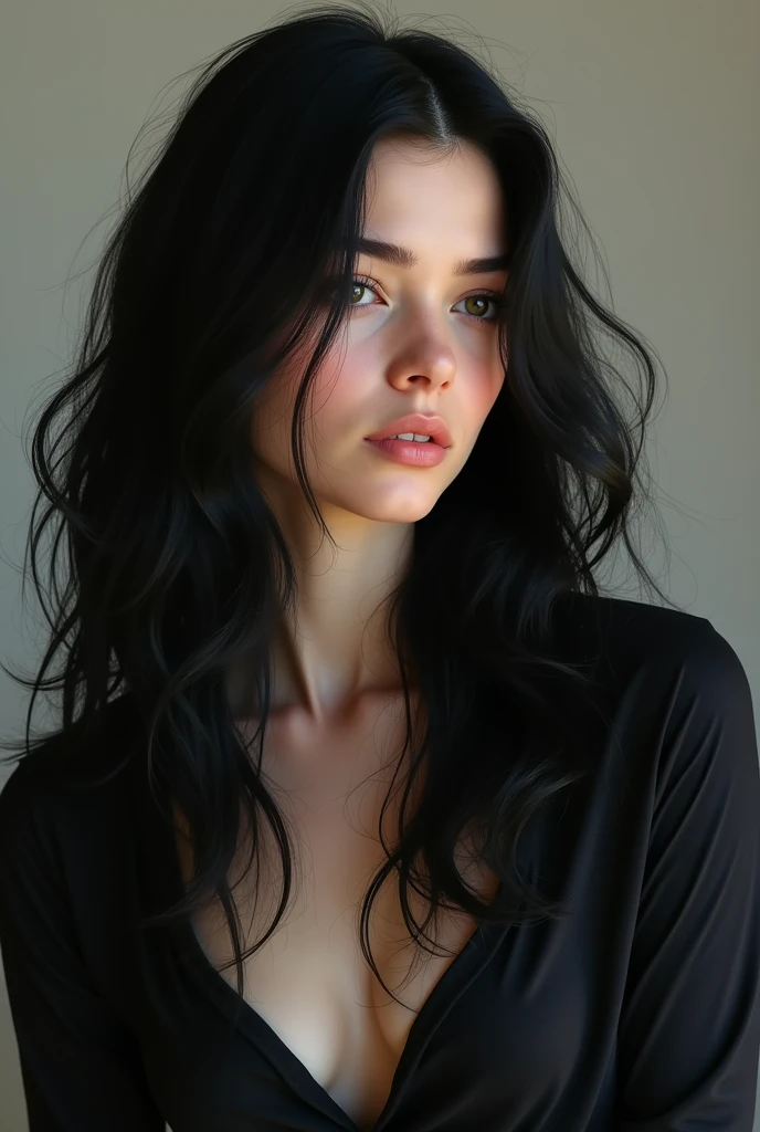 Self White woman with long black hair