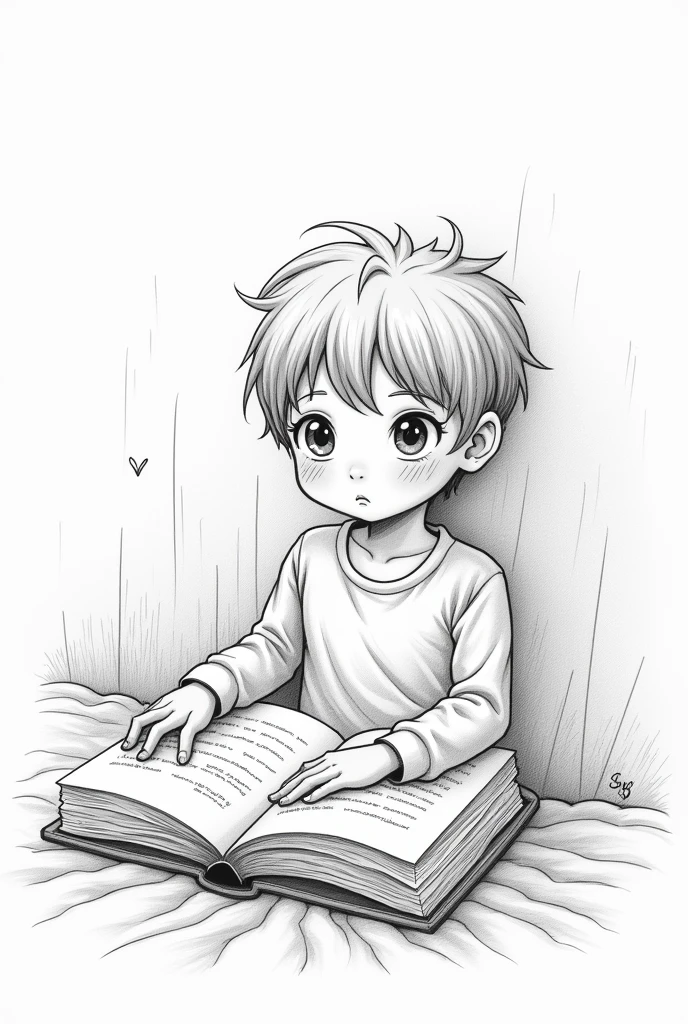 Create me an image that represents the narrative texts  , Fine, but this person is reading a book and imagines the story in his mind , but in the form of a cartoon That but as a drawing to do in pencil that but as the  
