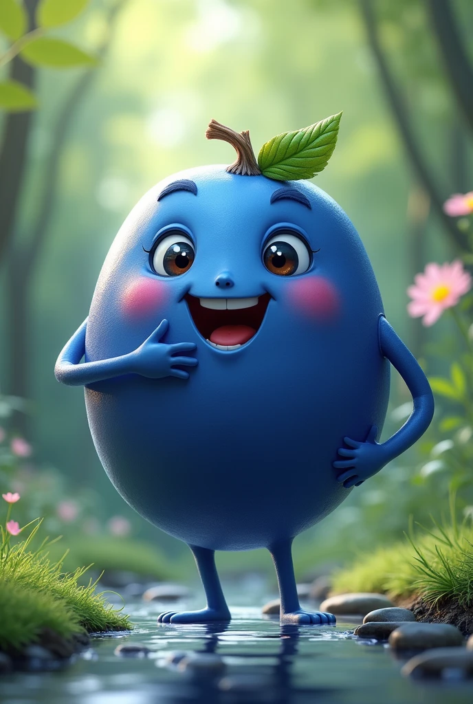 Proud and happy blueberry