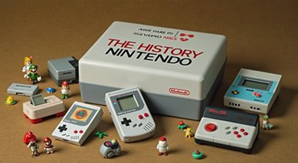 For the cover of your Nintendo history video, Here&#39;s a suggestion:

main image: Use a visual collage that shows the evolution of Nintendo products. Start with a picture of the old factory or Nintendo playing cards, then move on to iconic consoles like the Game Boy, the NES and the Super Nintendo, until reaching the most modern consoles like the Switch.

texto: Include the title "The History of Nintendo" in a big, flashy font, with a smaller subtitle "From the Origin to the Video Game Revolution" to detail the topic.

Additional Elements: Add visual elements that reference popular Nintendo games, like Mario, Link ou Pikachu, to attract the attention of the company&#39;s fans.

colors: Use a vibrant color palette that captures the essence of Nintendo, like red, white and azure, to create an attractive contrast.
