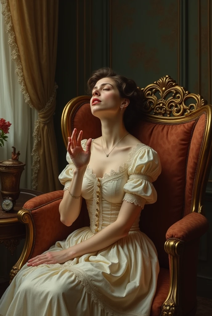 Make a figure of Mrs. fainting
