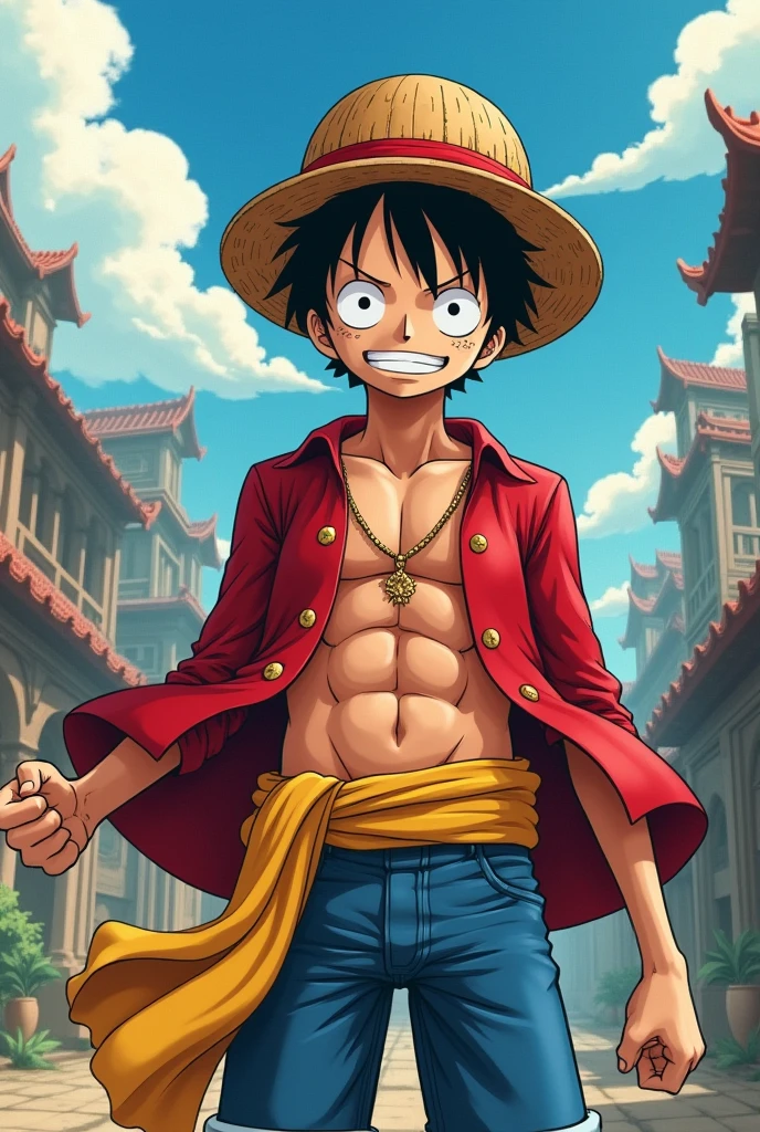 Here's a picture of Luffy standing there taking out his dick to fuck Nami