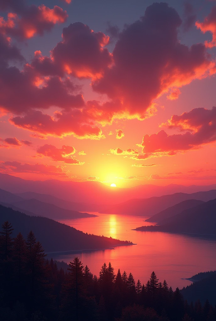 Generates an image of a sunset