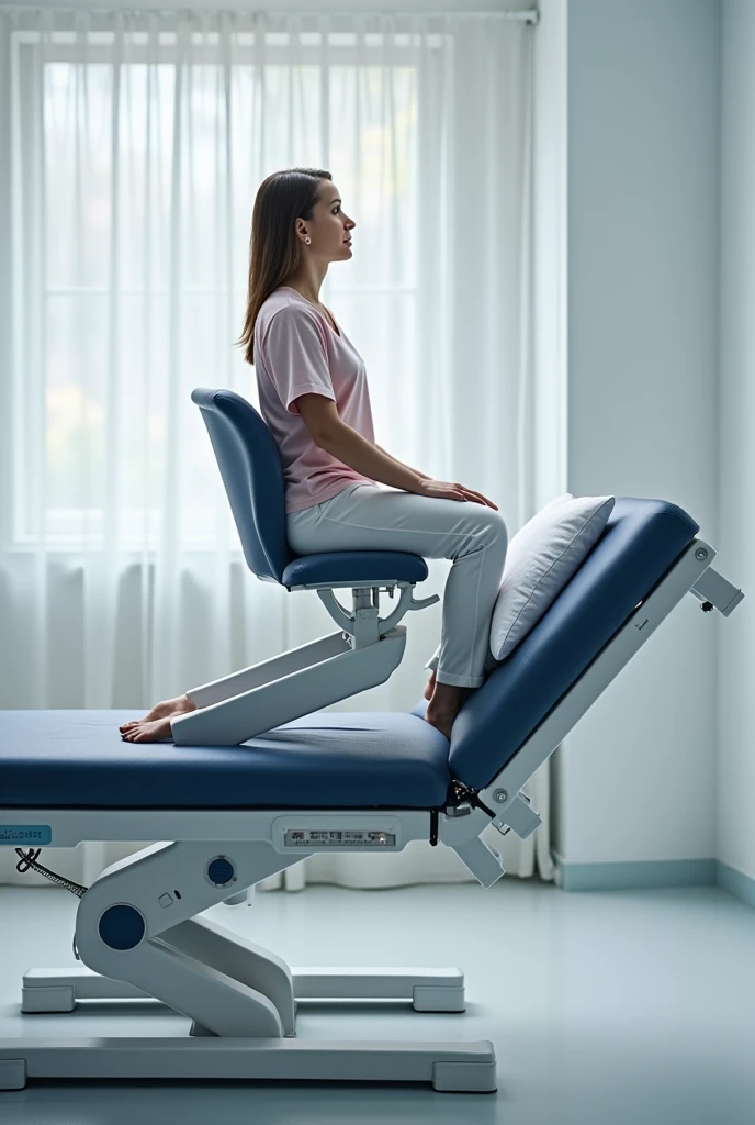 elevated fowler's sitting position for the patient