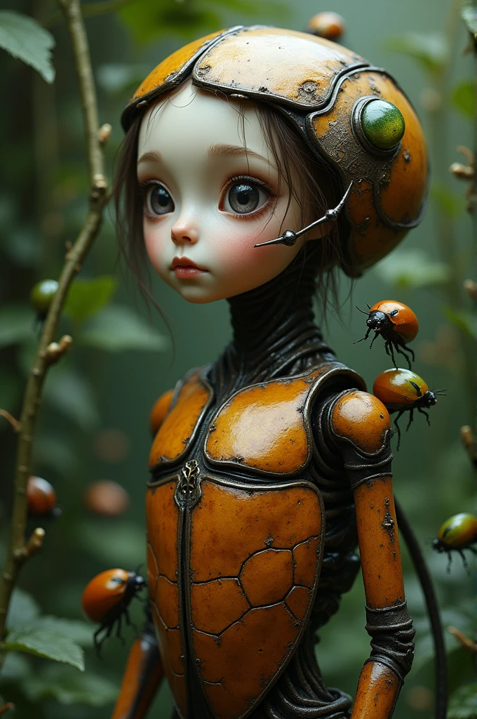 Create a girl with a beetle body