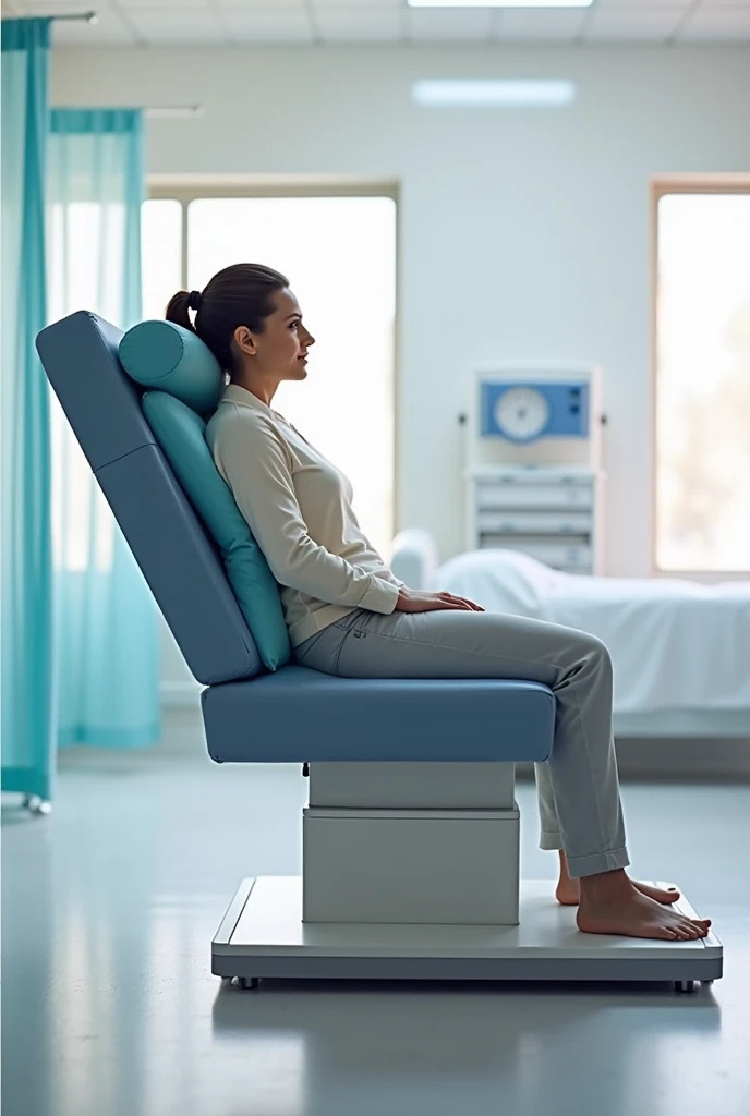 elevated fowler's sitting position for the patient