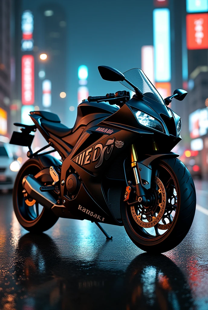 Kawasaki ninja motorcycle with the name of Diego