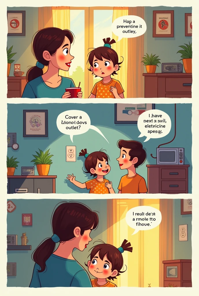 generate a comic strip about electricity prevention
