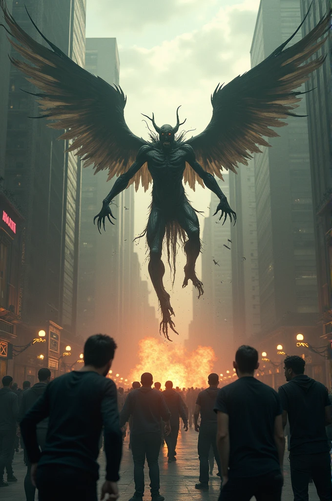 Fallen angels attacking people