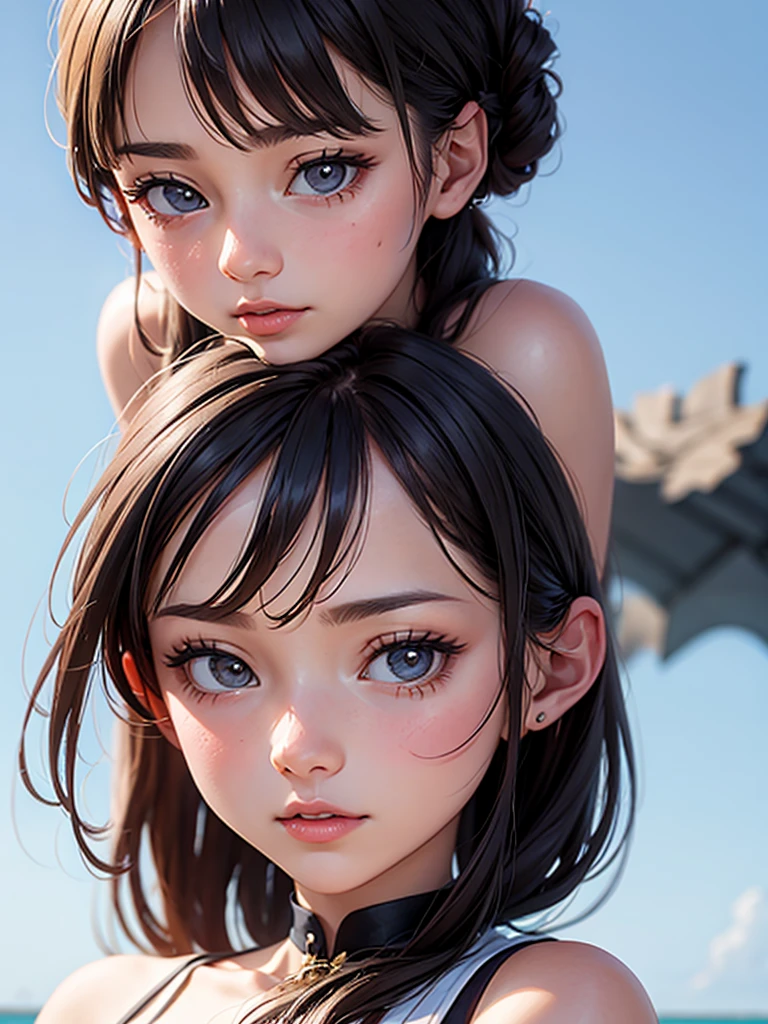 Close up of woman's face with colored hair and butterfly tattoo, Ertugram ; Unreal Engine 3D, Awesome digital art, Vibrant fantasy style, rossdraws vibrant pastel, anime styled 3d, Realistic, vibrant colors, 🌺 featuring.cgsociety, Fantasy art style, deviantart artstation cgscosiety, Ertugram colorful!!!, Sakimshan Frank Franzetta