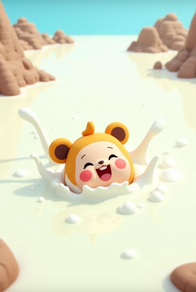 A cartoon that says "Swimming in a sea of milk is my last wish"