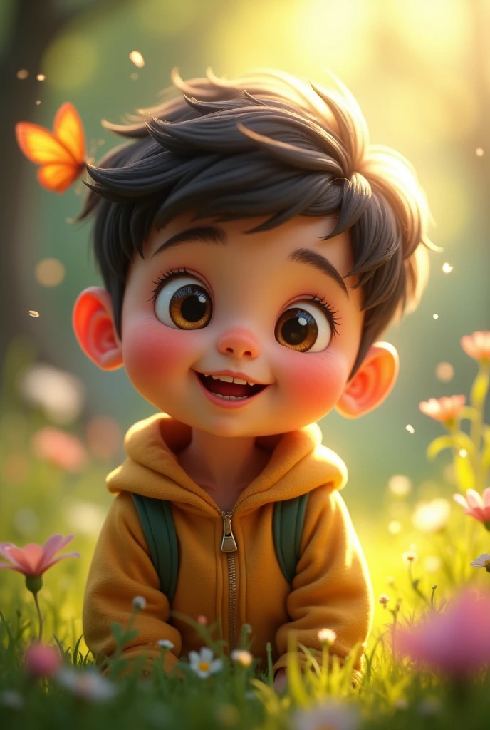A game character like a cute innocent boy