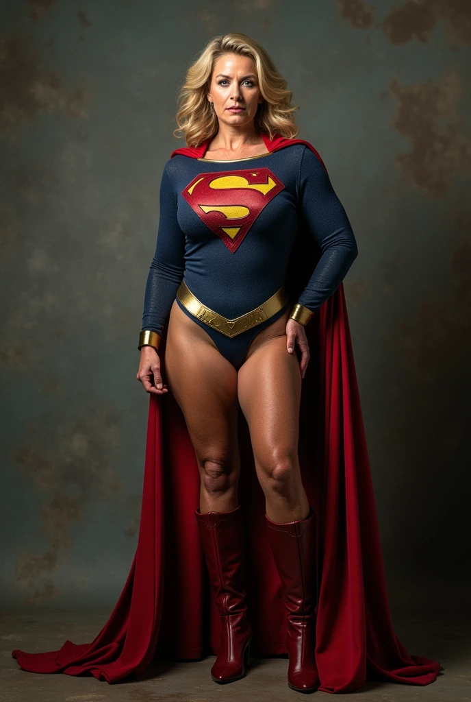 super old  Jean Smart Supergirl;strong arms; incredible woman; big breasts.  HD. Photograph, ((realism)), extremely high quality RAW photograph, ultra detailed photograph, sharp focus, high resolution, (detailed skin:1,3),high quality, film grain, Fujifilm XT3,Highly Detailed, movie, (Cinematic Photo:1.3) of (Realistic:1.3), by John Byrne/Jerry Ordway