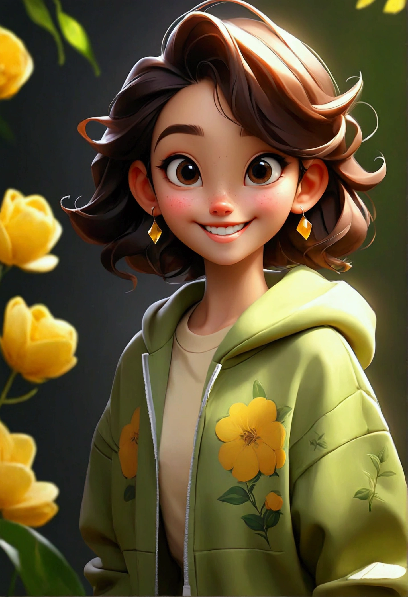 (Modern clothes: 1.5), (a cute and lovely girl smiling) beautiful background, wallpaper, body, (8k), best quality, masterpiece, illustration, extremely delicate and beautiful, chi detail, ultra-detail, cg, unity, backgrounds, amazing, detailed, realistic art: 1.2, masterpiece, best quality, ultra-detail art citrine, 8 (2 black, hair random,), beautiful, top notch, image, real quality,:),, real quality,