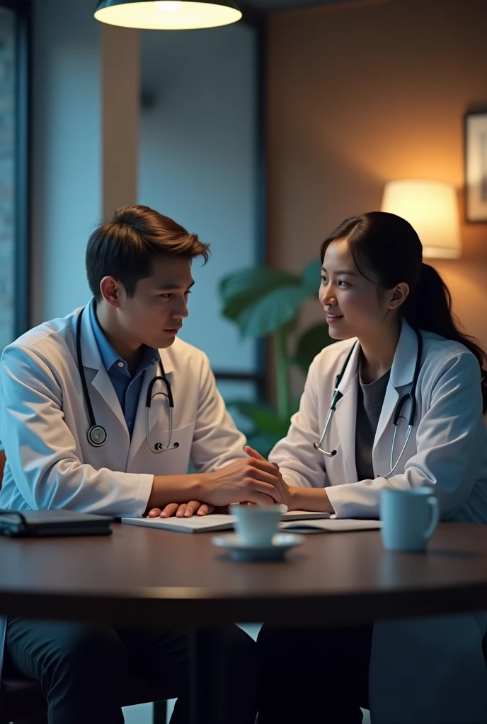 Young doctor asking his mentor for help in finding a job