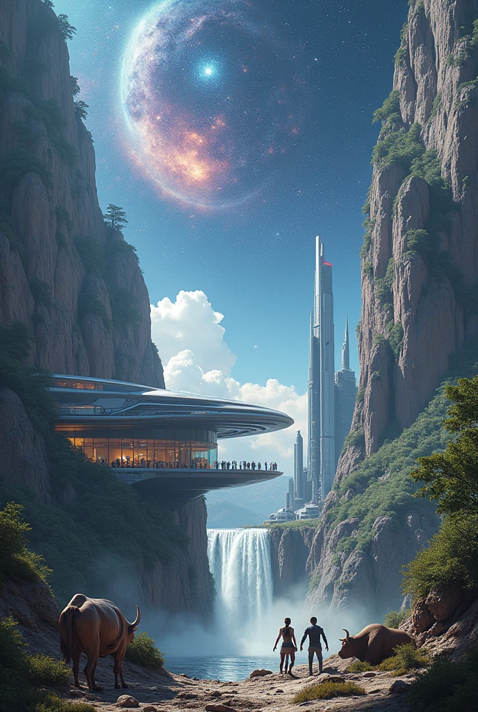 You could generate an image that represents a house of the future, a boat, a galaxy, A car, 3 aliens, 2 people fighting, a waterfall, a cow and a mountain