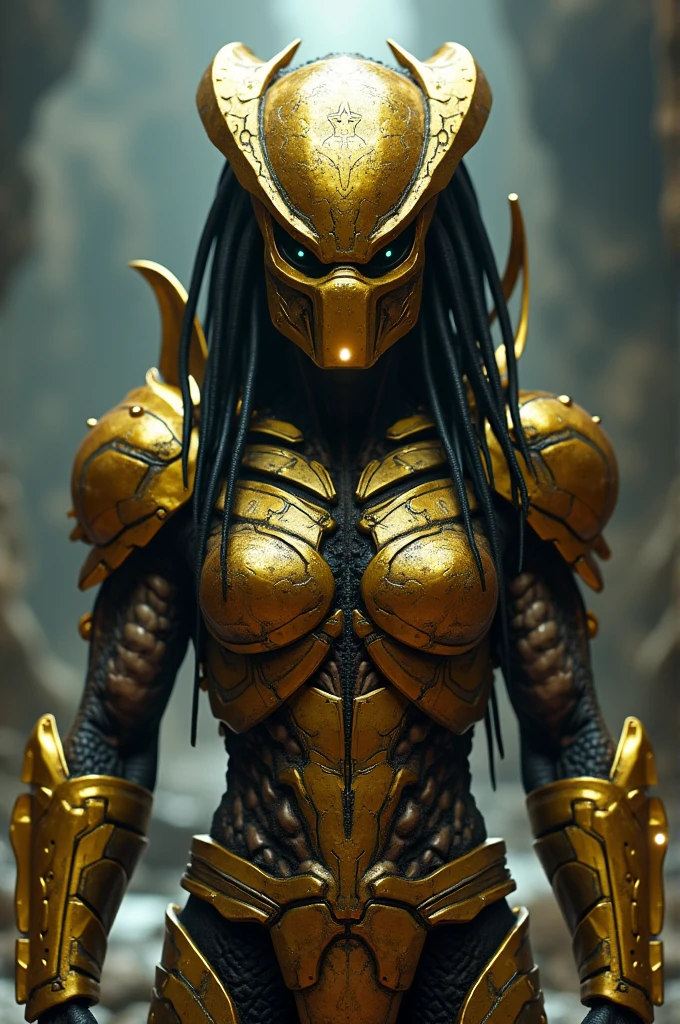 Create the alien with golden armor just like the predator 