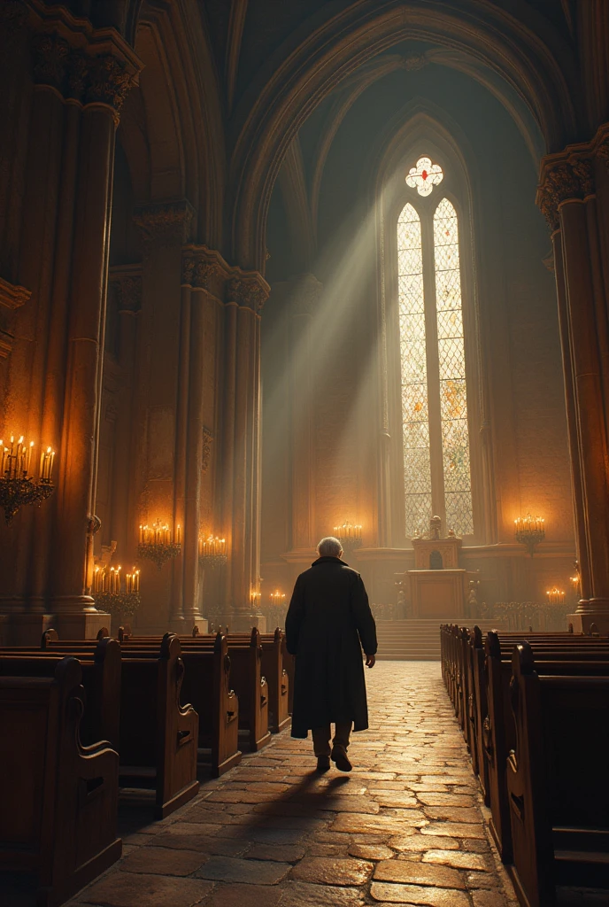 Old man taking care of a church 
