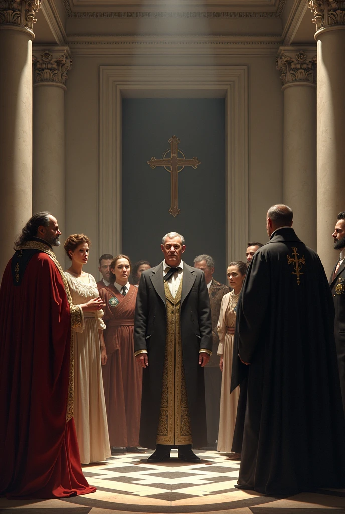 For example, the values of Modernity in the Aristocratic Republic in the case of secularization(separation of church and state) Could you make an image reflecting the situation at that time?
