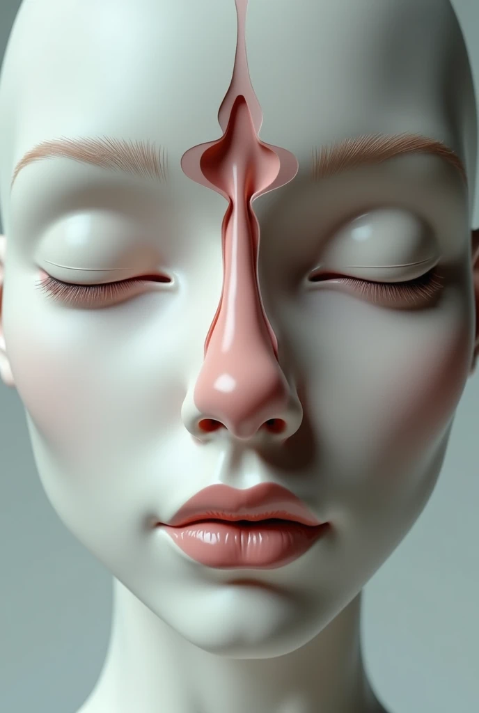 Make a girl with a vagina on her face,make a vagina in the center of the human face, with a vagina face, clitoris, vagina, no mouth, I sign, best qualityer, ultra detali, fine-details, high resolution, Caucasian skin,