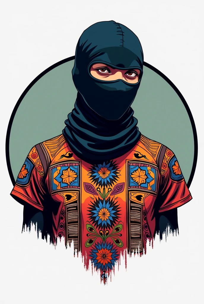 It has a circular logo with a person wearing a balaclava and an Ecuadorian t-shirt.