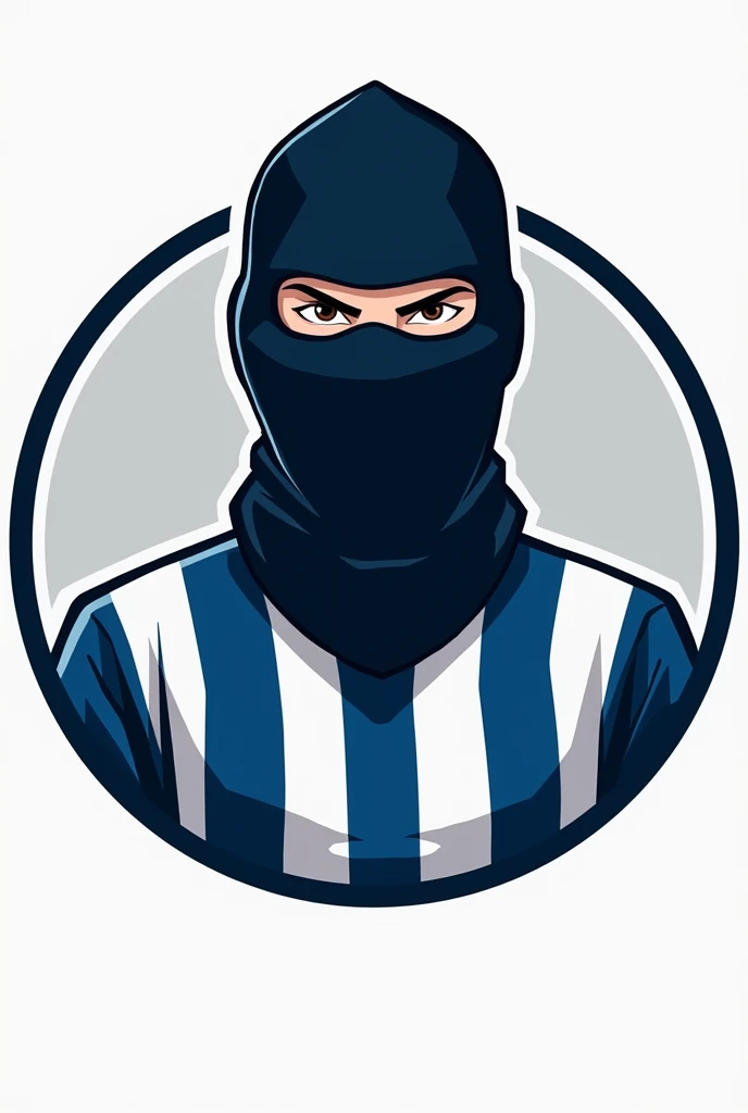 It has a circular logo with a person wearing a balaclava and an Emelec team shirt. 