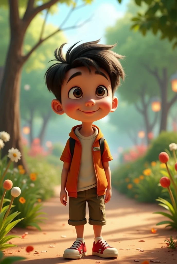 PIXAR STYLE YOUNG MAN IN A PARK






