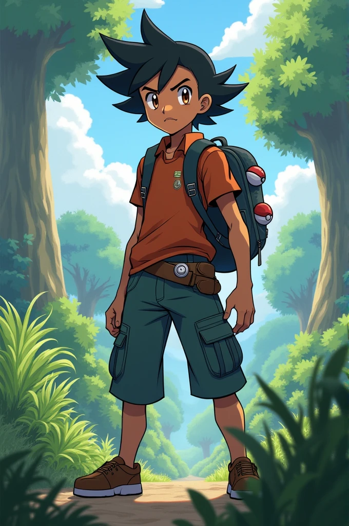 Create a Pokémon Trainer Black Hair Brown Skin Dark Brown Eyes