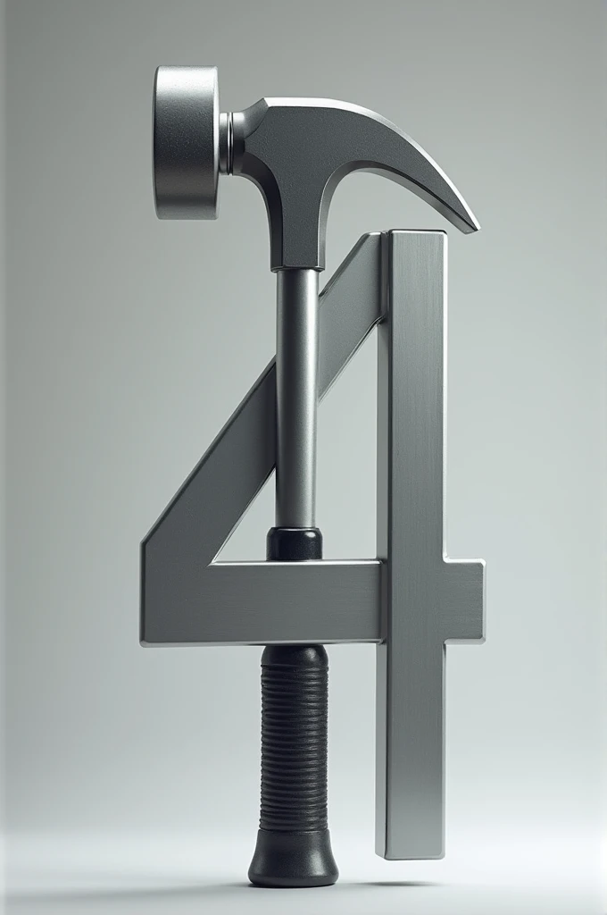 Sledgehammer shaped like the number 4,