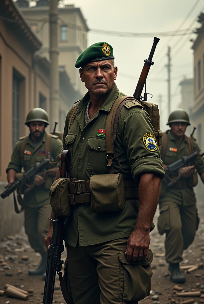Create an image "of the soldiers (Brazilian soldiers of the second world war) " based on the game&#39;s card art "road to valor ww2"
 
in the form of a letter based on the play story&#39;s road to valor ww2
