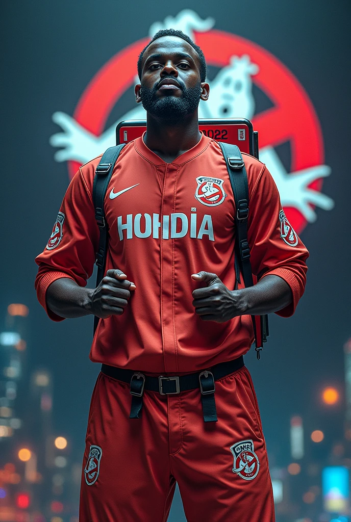 Make me a shirt for the Ghostbusters themed Olympics that has a person&#39;s first and last name on the front and the front on the back.