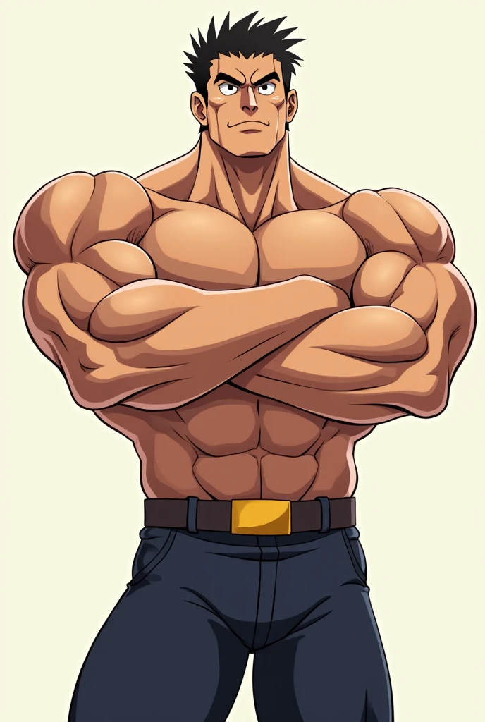 muscular arms crossed in anime