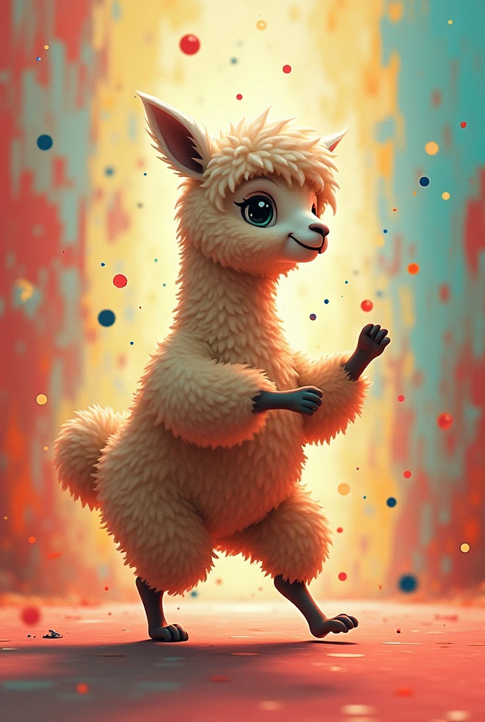 Alpaca dancing breakdancing like crazy