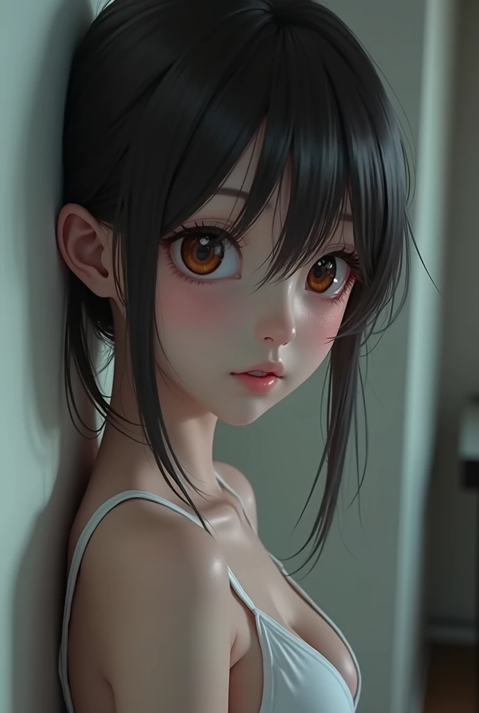 Realistic glowing skin, (発Sweat:1.8),Stand backwards,Look back at your face,Always look at the camera,(発Sweat:1.8),(Beautiful nipples in real life:1.6),,(whole body:1.9),(発Sweatしたリアルな白い肌:1.9),White socks, (Black leather shoes:1.8),
,Cold look,Cold Stare,Black Hair,short hair,Tie your hair short,Silky translucent white skin,,(Very detailed美しい顔), Great face and eyes, (Highest quality:1.4), (Very detailedな), (Very detailed CG 統合 8k 壁紙), Very detailed, High resolution raw color photos, Professional photography, Realistic portrait,Sweat,,(A Cup:1.9),(Flat Chest:1.9),(Very small breasts:1.9),(Breast augmentation:0.1),(Small breasts beginning to swell:1.9),(Breasts during puberty:1.9),
, (少女のwhole bodyの詳細なRAW写真), Canon EOS R5 250mm, Sharp focus, Cinema Lighting, (No makeup:1.2), Fine skin, Delicate collarbone,,(Ultra-high resolution:1.6), (Realistic:1.6),,(Japanese junior high school girls:1.9),(whole body:1.8),(Sweatが滴る肌:1.9),(Black pleated skirt for the lower body only:1.9),(Sweatで滲んだ肌:1.9),(Age is :1.9),(Raise one hand above your head:2),(Topless:1.9),Height is 155cm,Non-erect, thin nipples,very small nipples,Natural nipples,Real girl nipples,Not disgusting nipples、 (Armpit hair just starting to grow:1.9),(sit cross-legged:1.9),Sitting cross-legged,