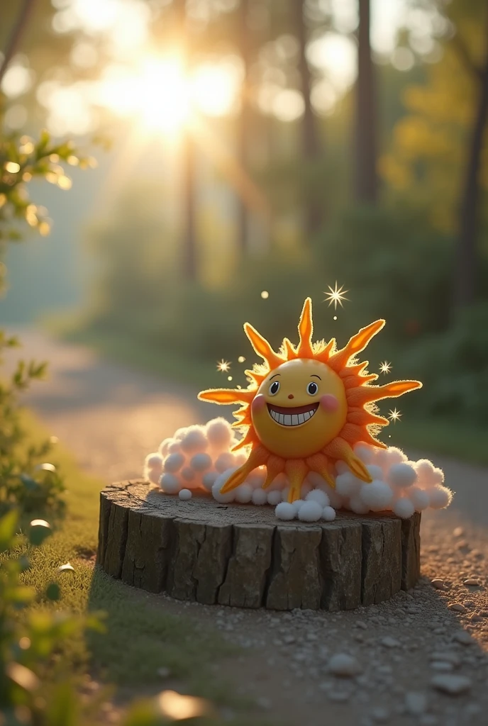 ren's style, Boken , Image of the Smiling Sun: In the first chapter, show the Sun waking up with a big smile on his face, highlighting your happiness.