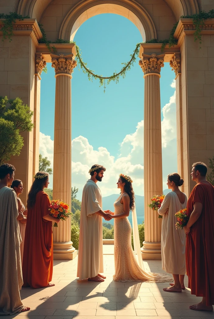 Hermias man and Edesia Greek woman getting married 
