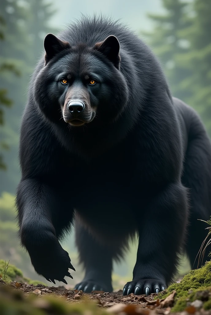 big hairy black dog