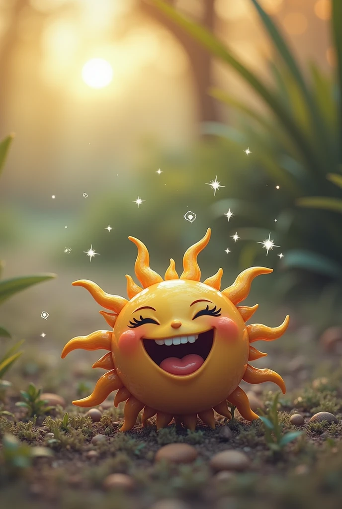 children's style, Boken , Image of the Smiling Sun: In the first chapter, show the Sun waking up with a big smile on his face, highlighting your happiness.