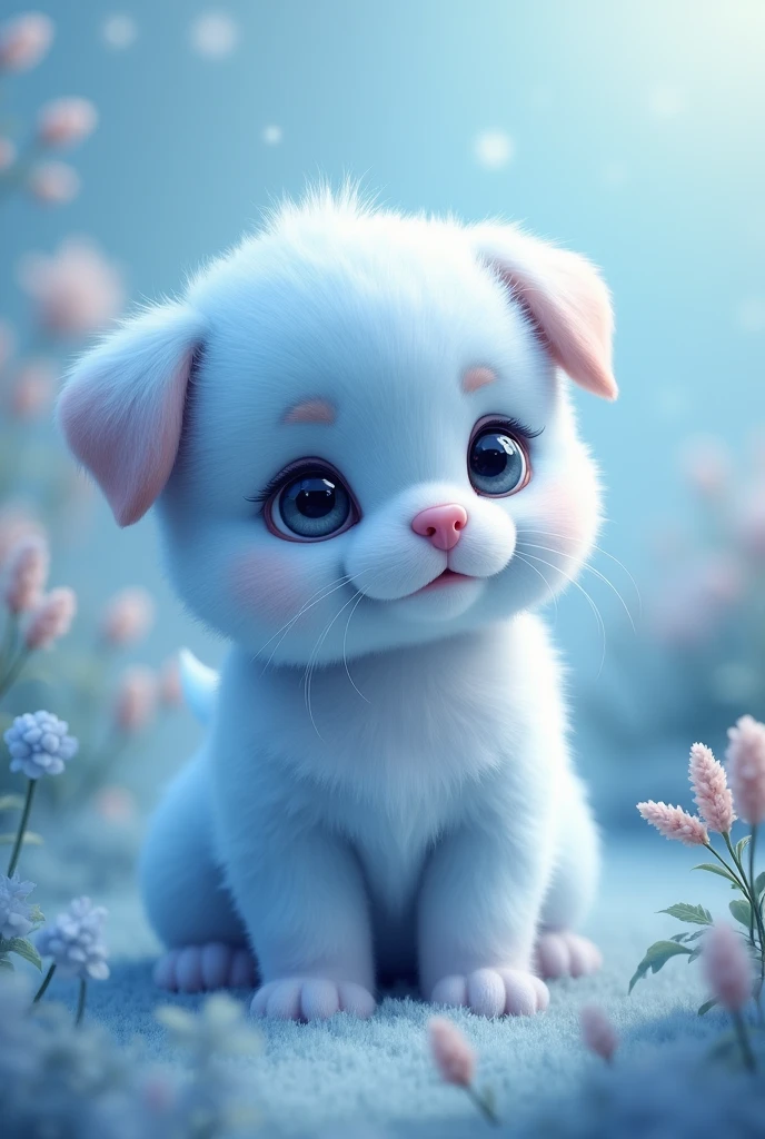 A puppy the color Soft Blue.